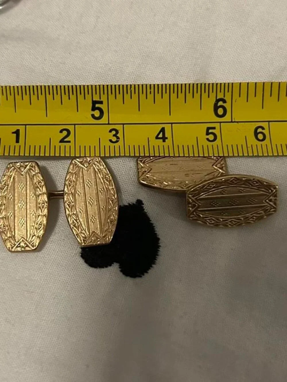 Vintage 1930’s Krementz Oval Shaped Double Sided 14k Gold Overlay Cufflinks